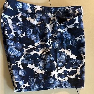The Limited Ladies 16 Blue and White Floral Shorts
